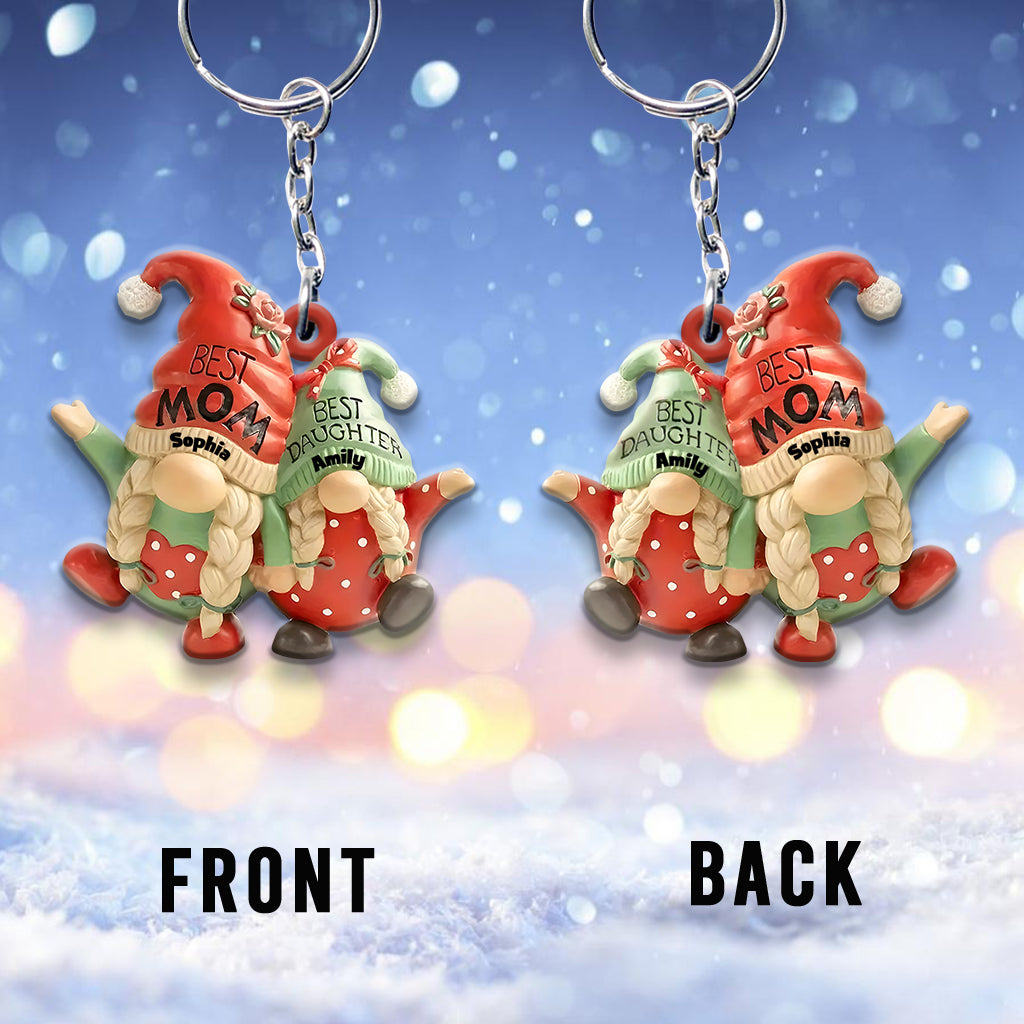 Mother And Daughter Gnome - Personalized Mother Keychain