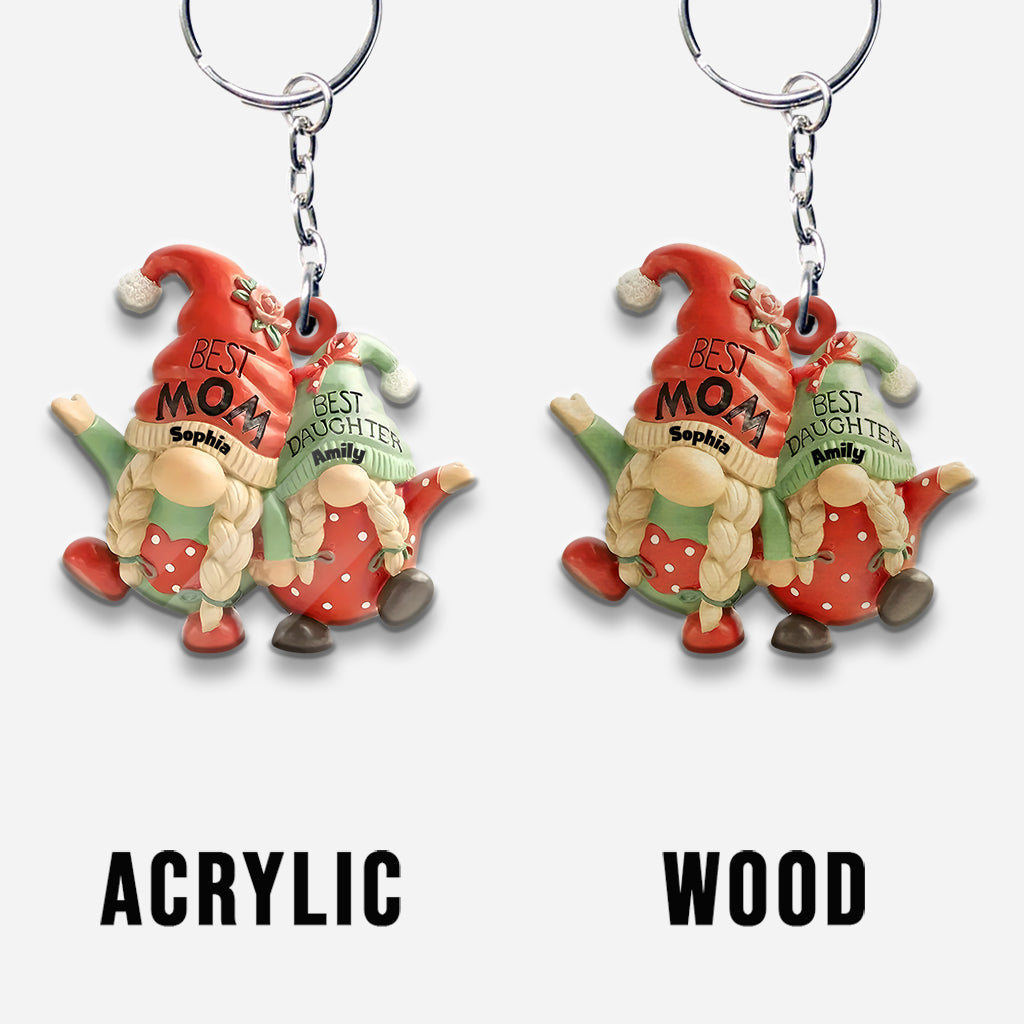 Mother And Daughter Gnome - Personalized Mother Keychain
