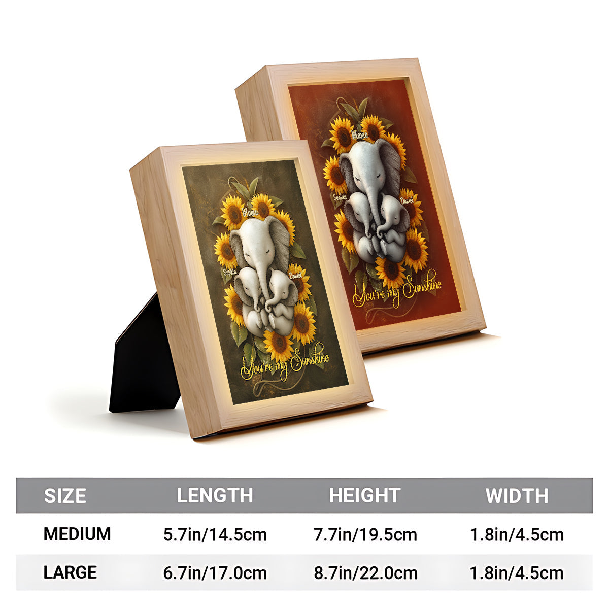 You Are My Sunshine - Personalized Mother Wooden Mirror Night Light