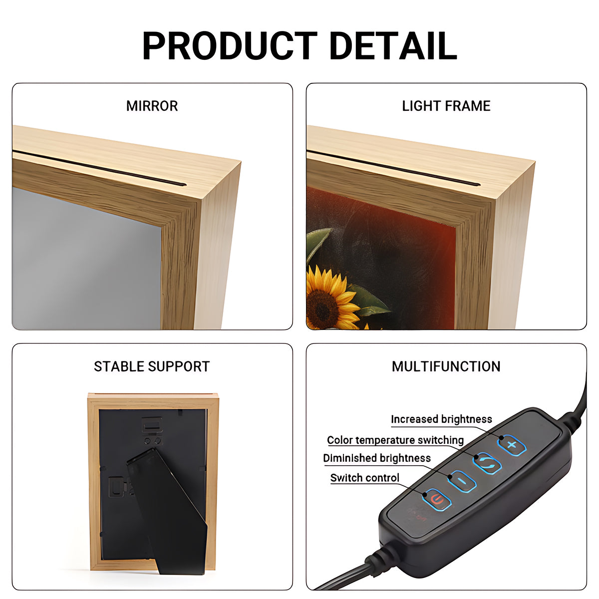 You Are My Sunshine - Personalized Mother Wooden Mirror Night Light