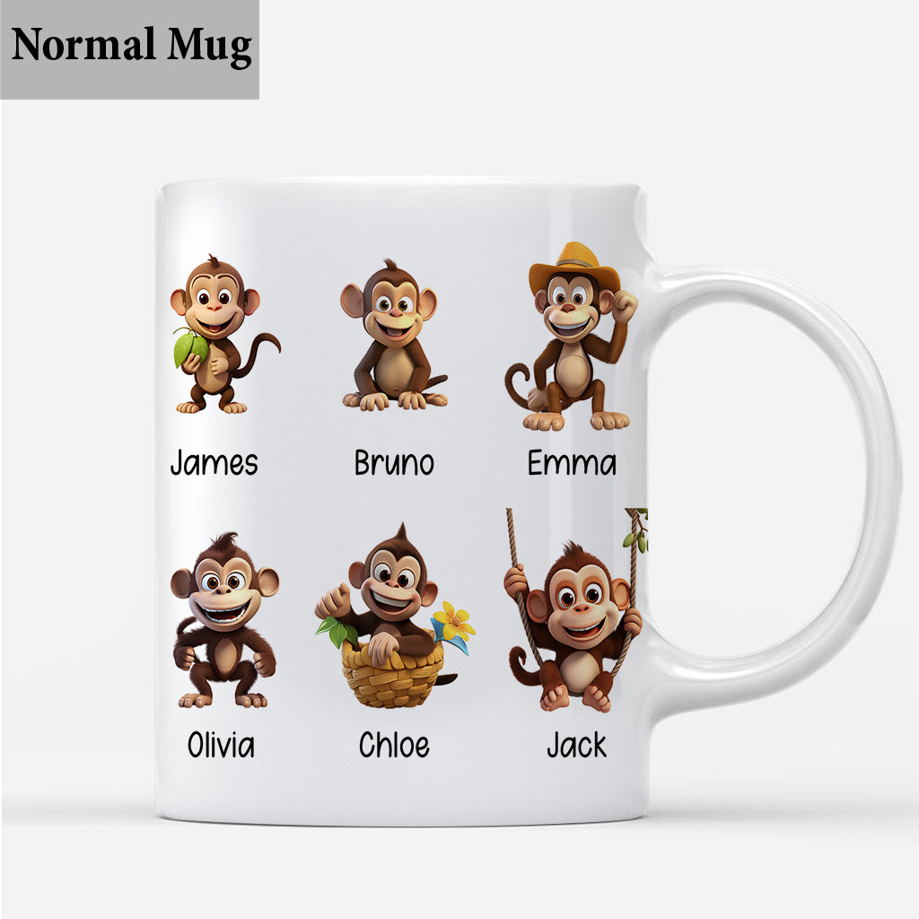 Mother's Monkeys in Circus - Personalized Mother Mug