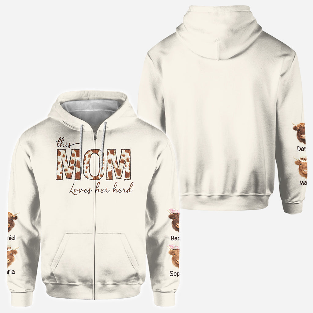 This Mama Loves Her Herd - Personalized Mother All Over Shirt