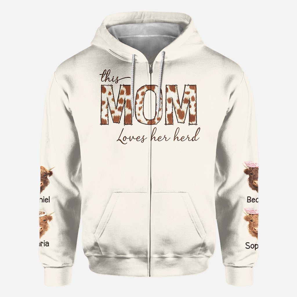 This Mama Loves Her Herd - Personalized Mother All Over Shirt