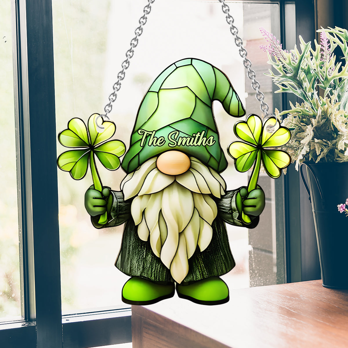 Glücksbringer – Personalisierter Fensterhänger zum St. Patrick's Day 