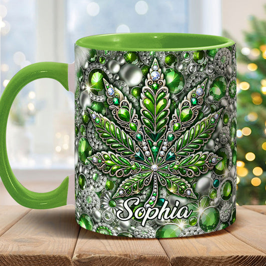 Atemberaubendes Blatt – personalisierte Tasse mit Cannabis-Motiv