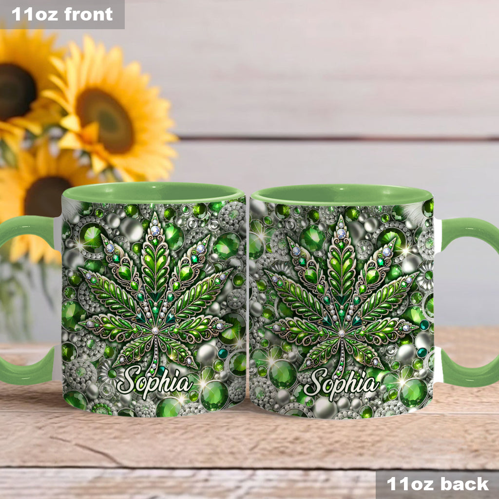Mug personnalisé « Feuille magnifique » avec motif cannabis