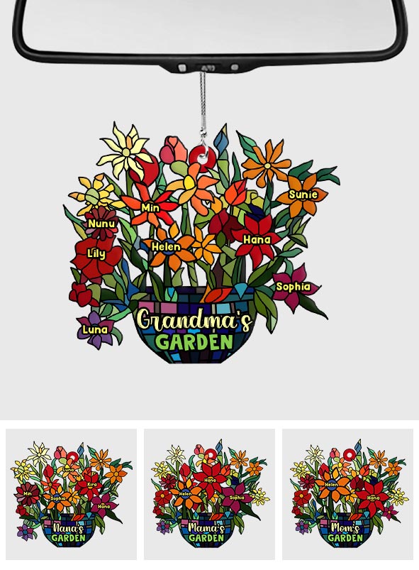Grandma's Garden - Personalized Grandma Car Ornament