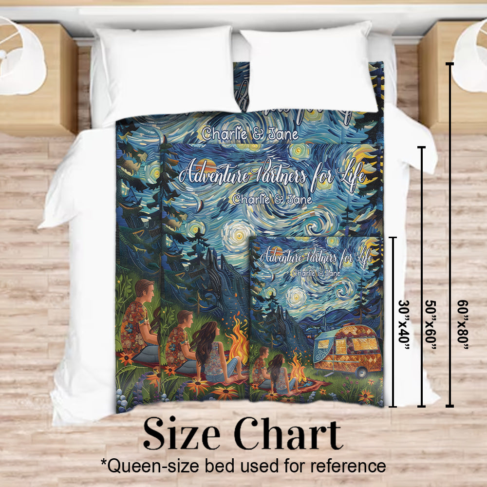 Adventure Partners for Life - Personalized Couple Blanket