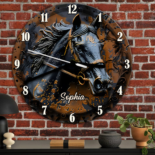 Stunning Horse - Personalized Horse Wall Clock