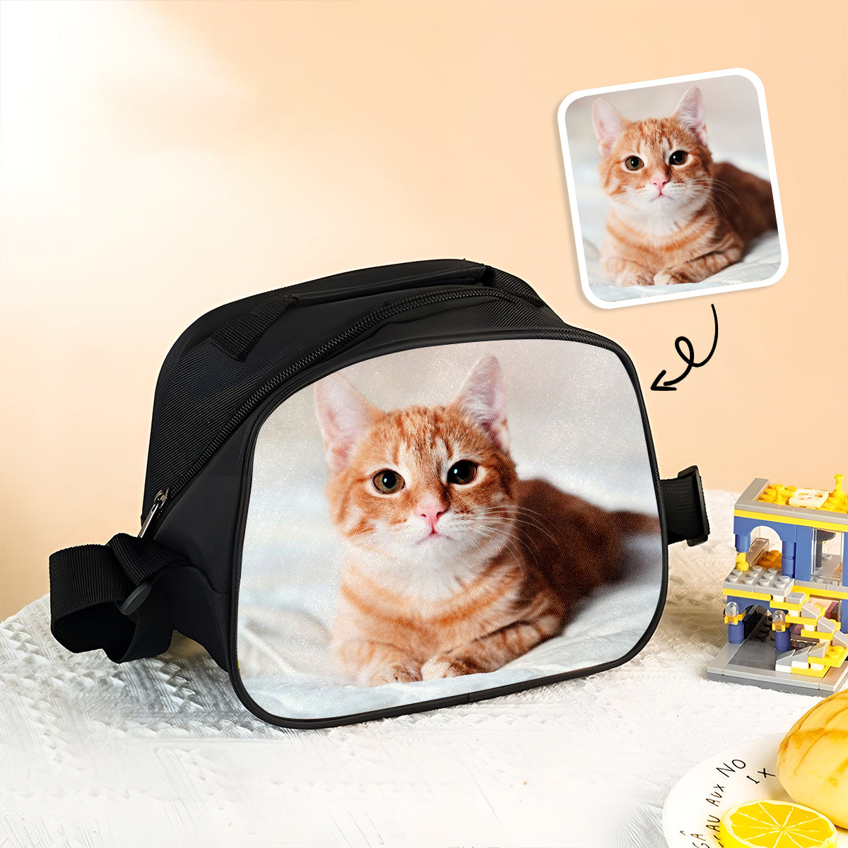 Custom Photo Lunch Box - gift for anyone, dog lover, cat lover - Personalized Insulation Lunch Bag