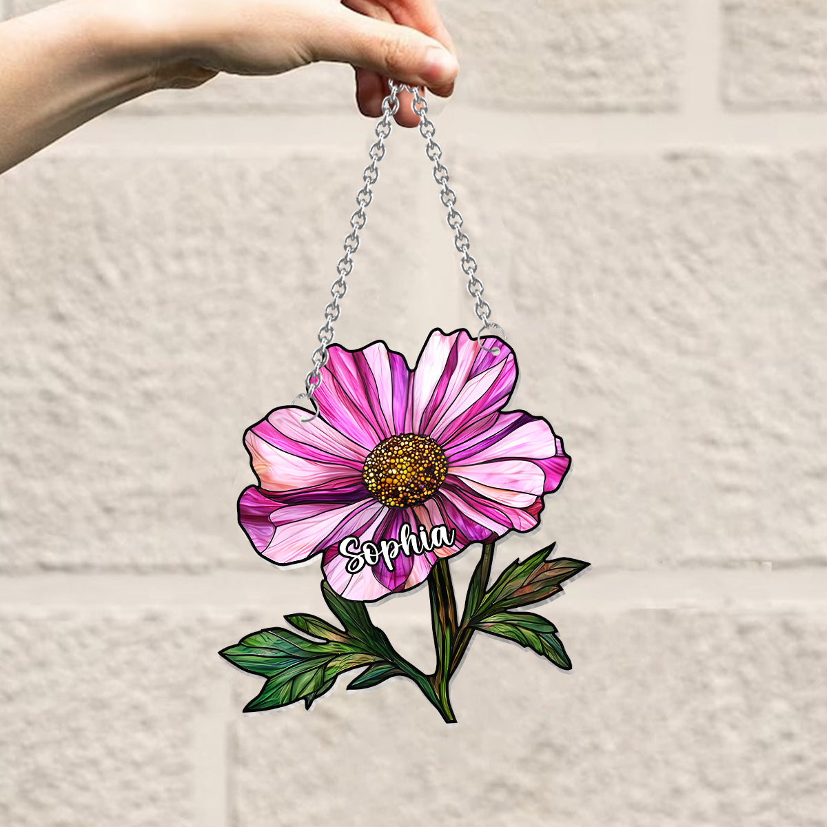 Birth Month Flowers - Personalized Mother Window Hanging Suncatcher Ornament