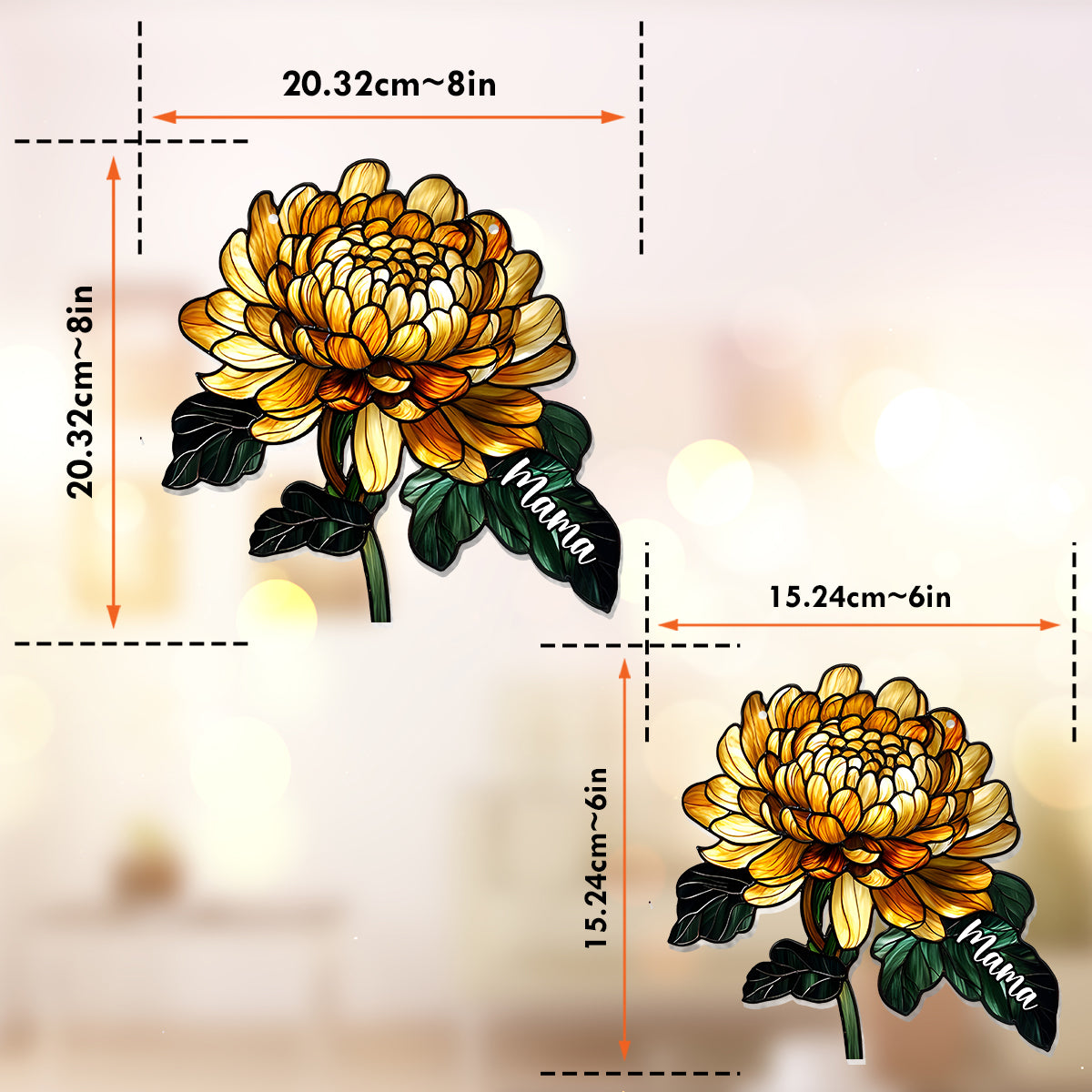 Birth Month Flowers - Personalized Mother Window Hanging Suncatcher Ornament