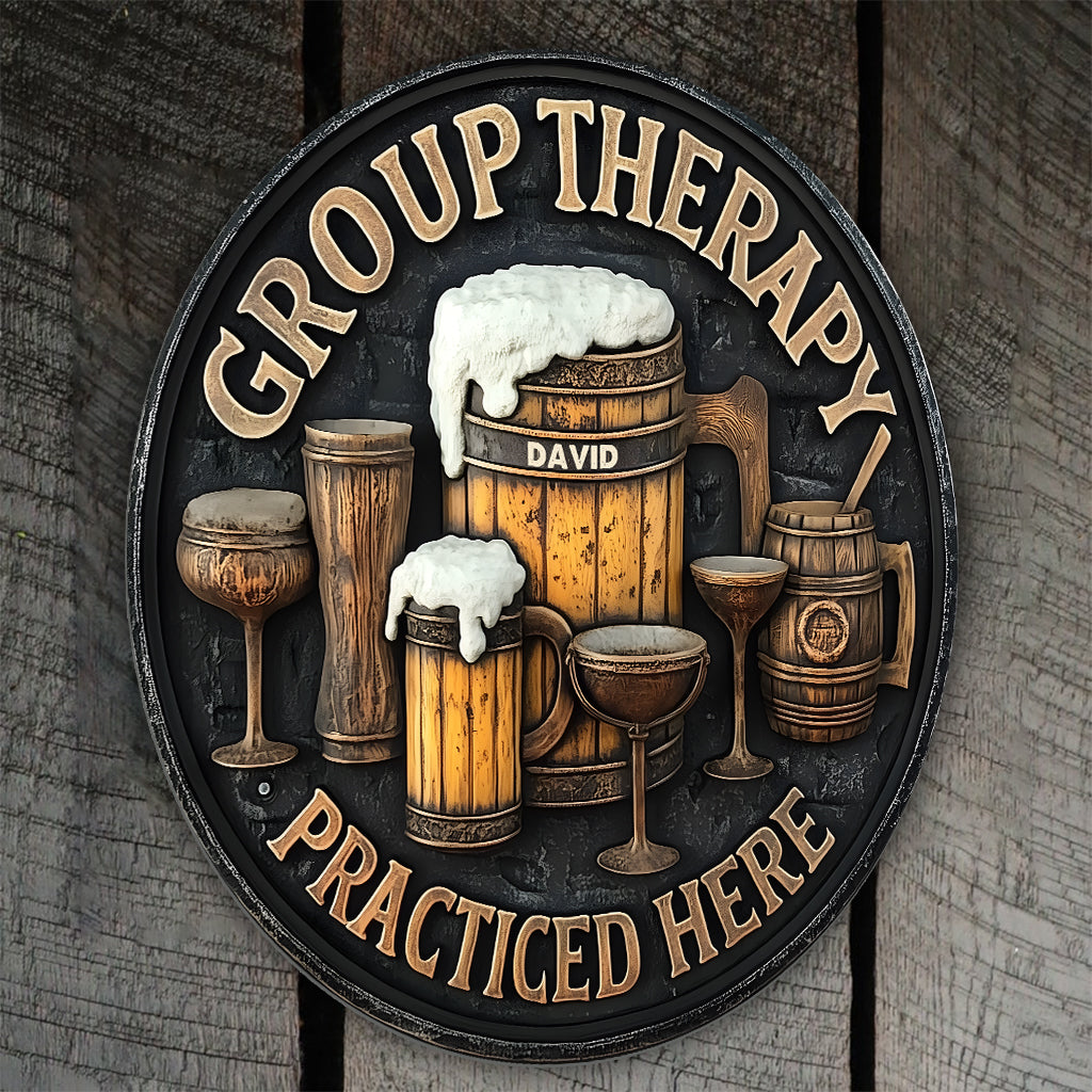 Gruppentherapie - Personalisiertes Bier-Metallschild