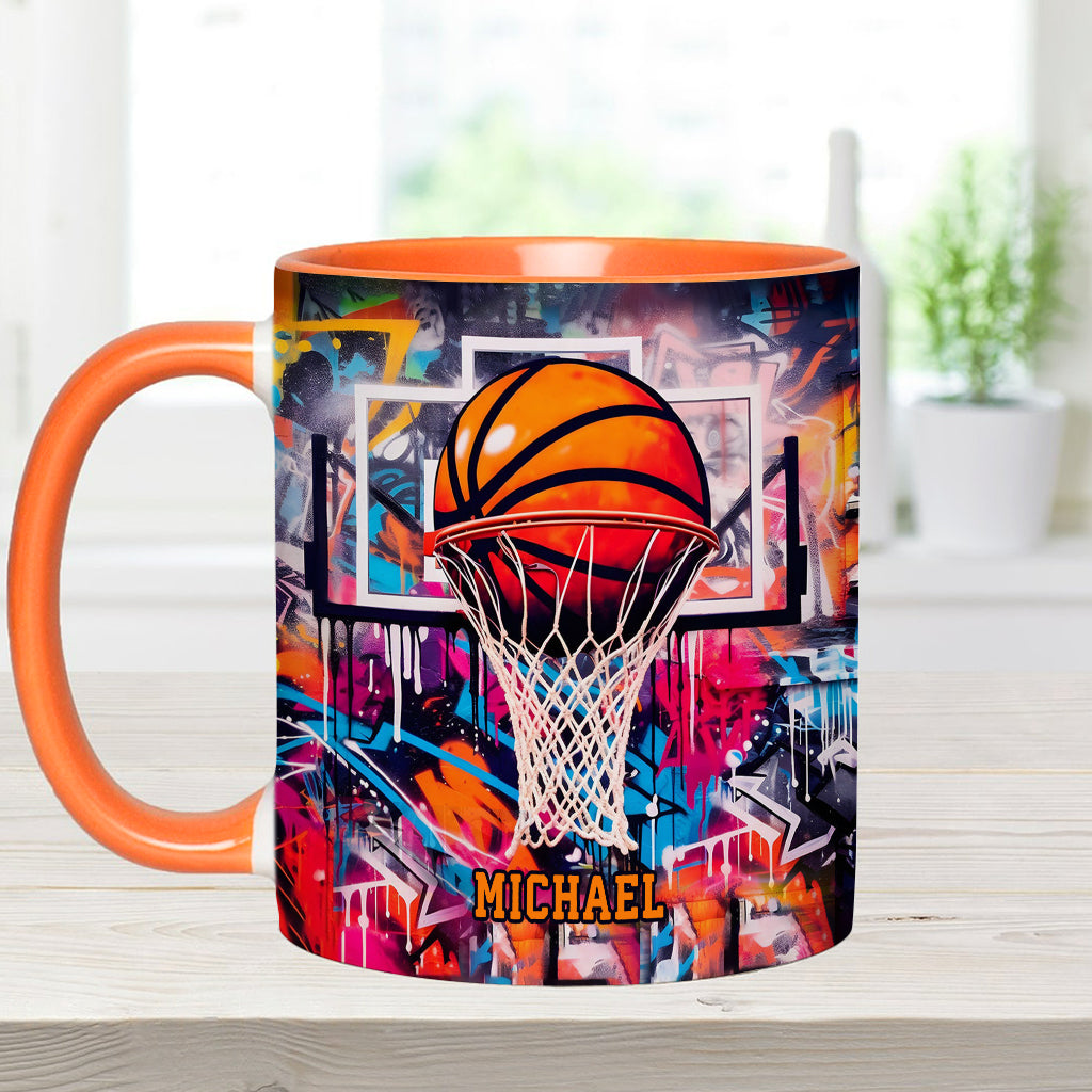 Cooles Basketball-Design – Personalisierte Tasse mit Basketball-Motiv