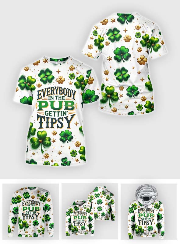 Alle im Pub werden angetrunken – St. Patrick's Day All-Over-Shirt