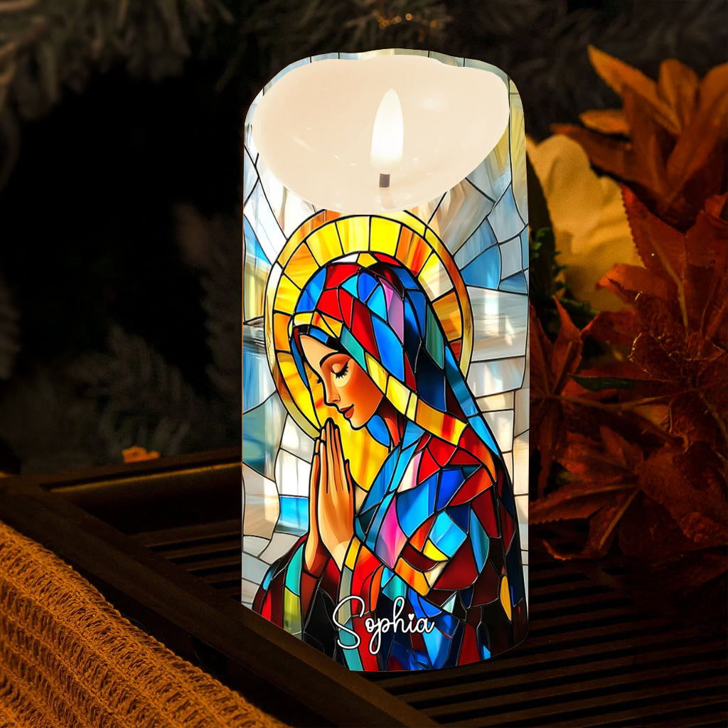Sainte Famille - Bougie chrétienne personnalisée sans flamme