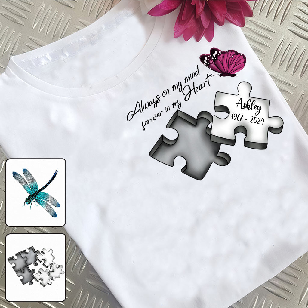 Always On My Mind Forever in My Heart - Personalized Memorial T-shirt And Hoodie