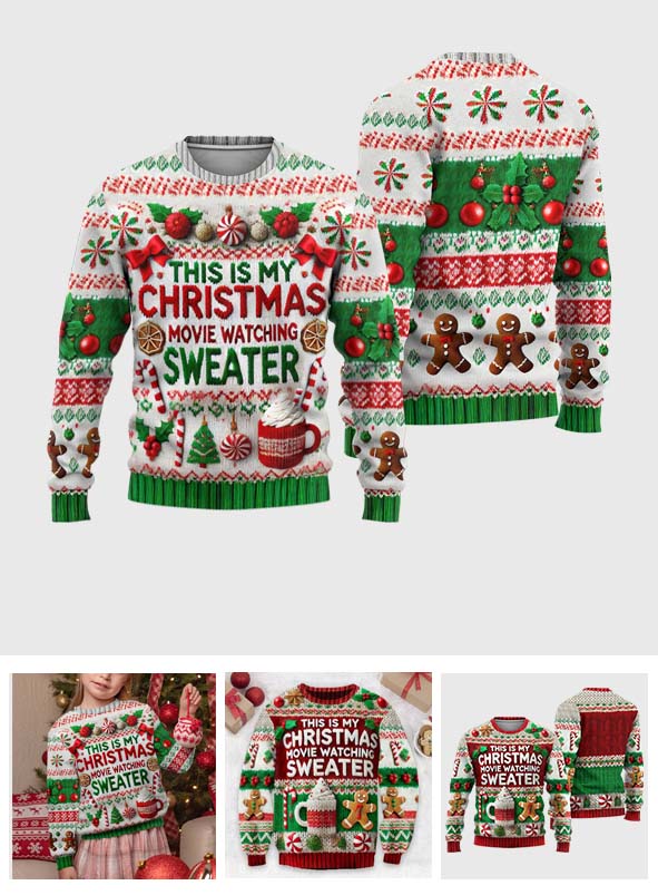 This Is My Christmas Movie Watching Sweater - Personalized Ugly Sweater