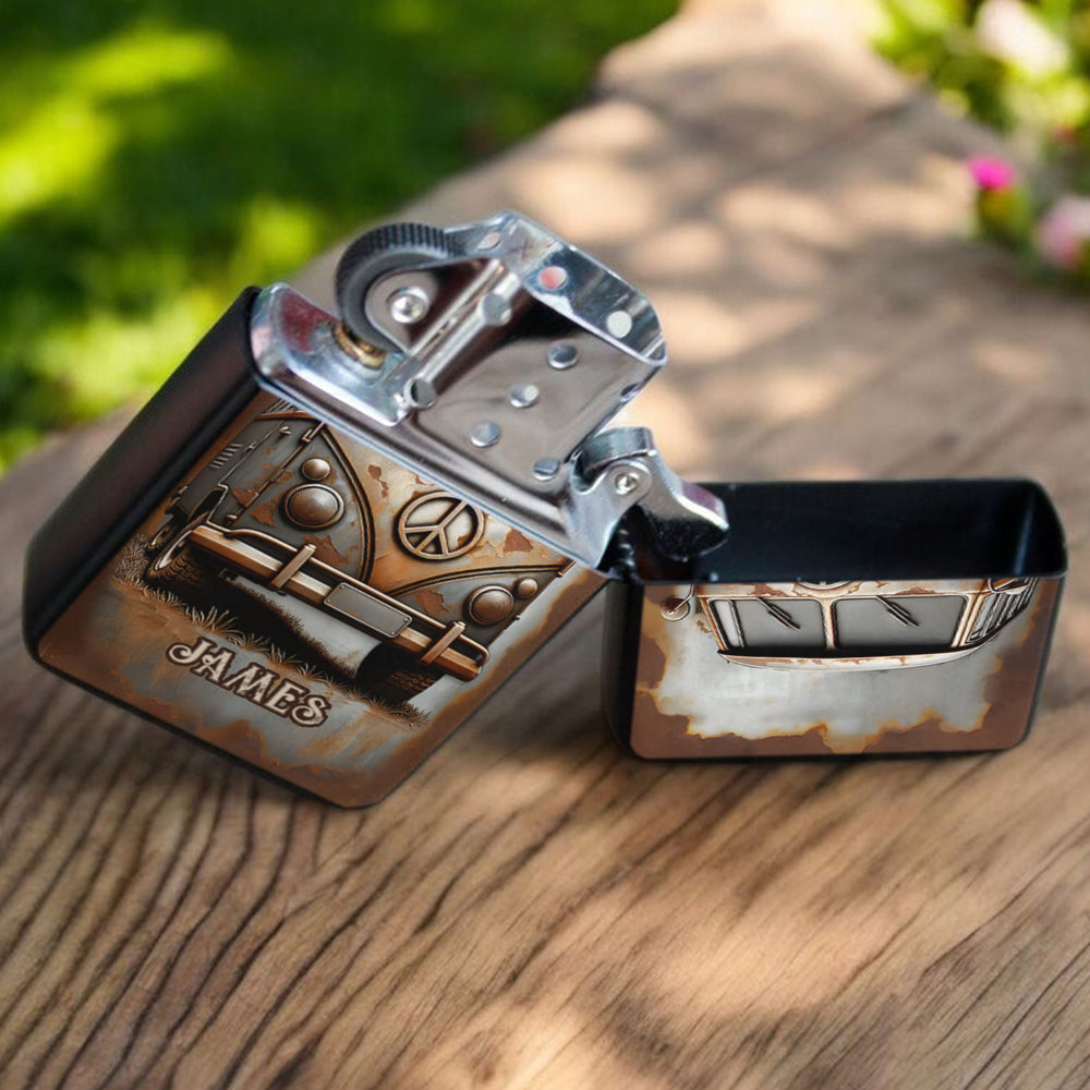 Vintage Caravan - Personalisiertes Hippie-Feuerzeug