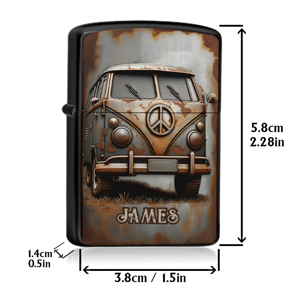 Vintage Caravan - Personalisiertes Hippie-Feuerzeug