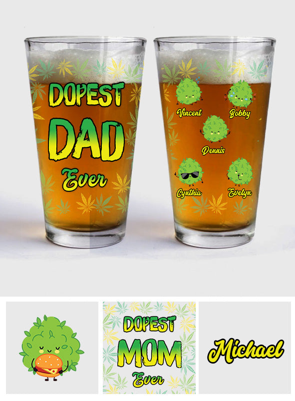 Dopest Dad Ever - Personalized Father Beer Glass
