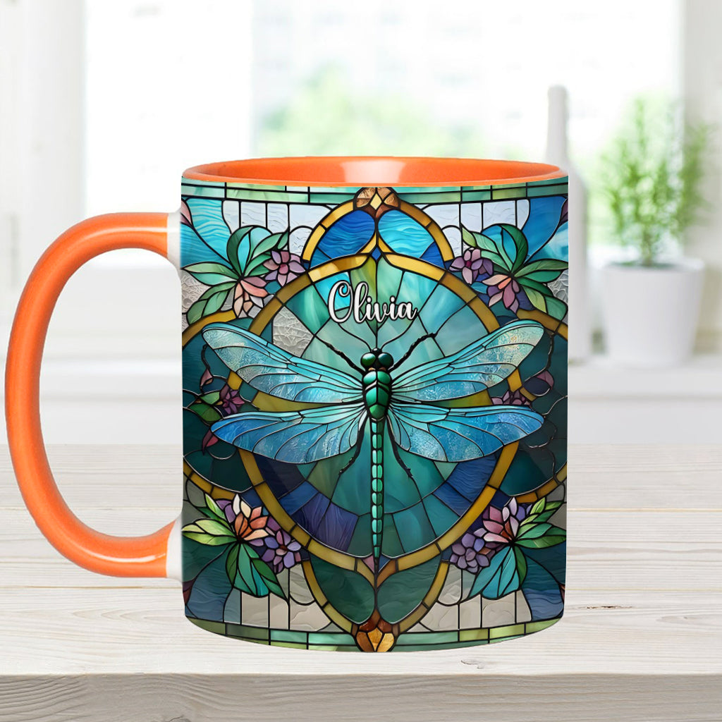 Wunderschöne Libelle – personalisierte Tasse mit Libellenmotiv