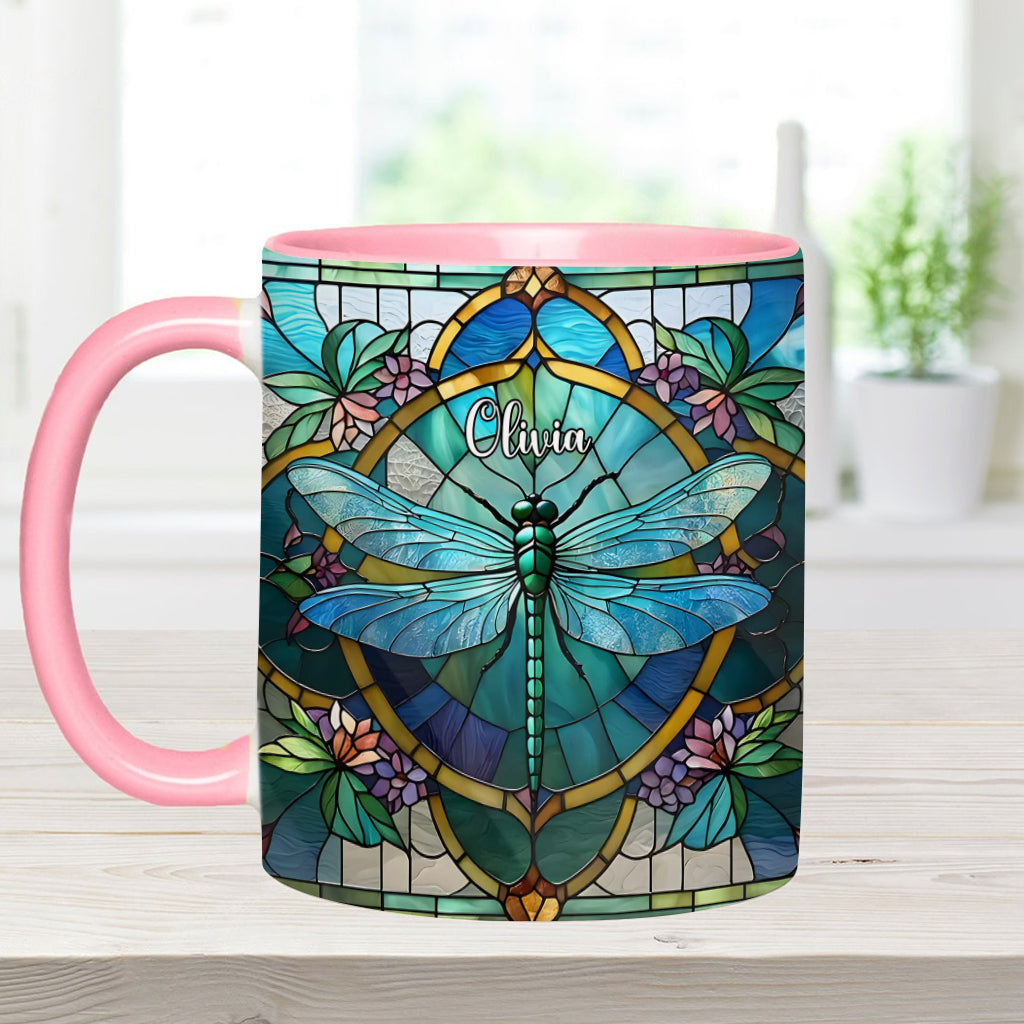 Wunderschöne Libelle – personalisierte Tasse mit Libellenmotiv