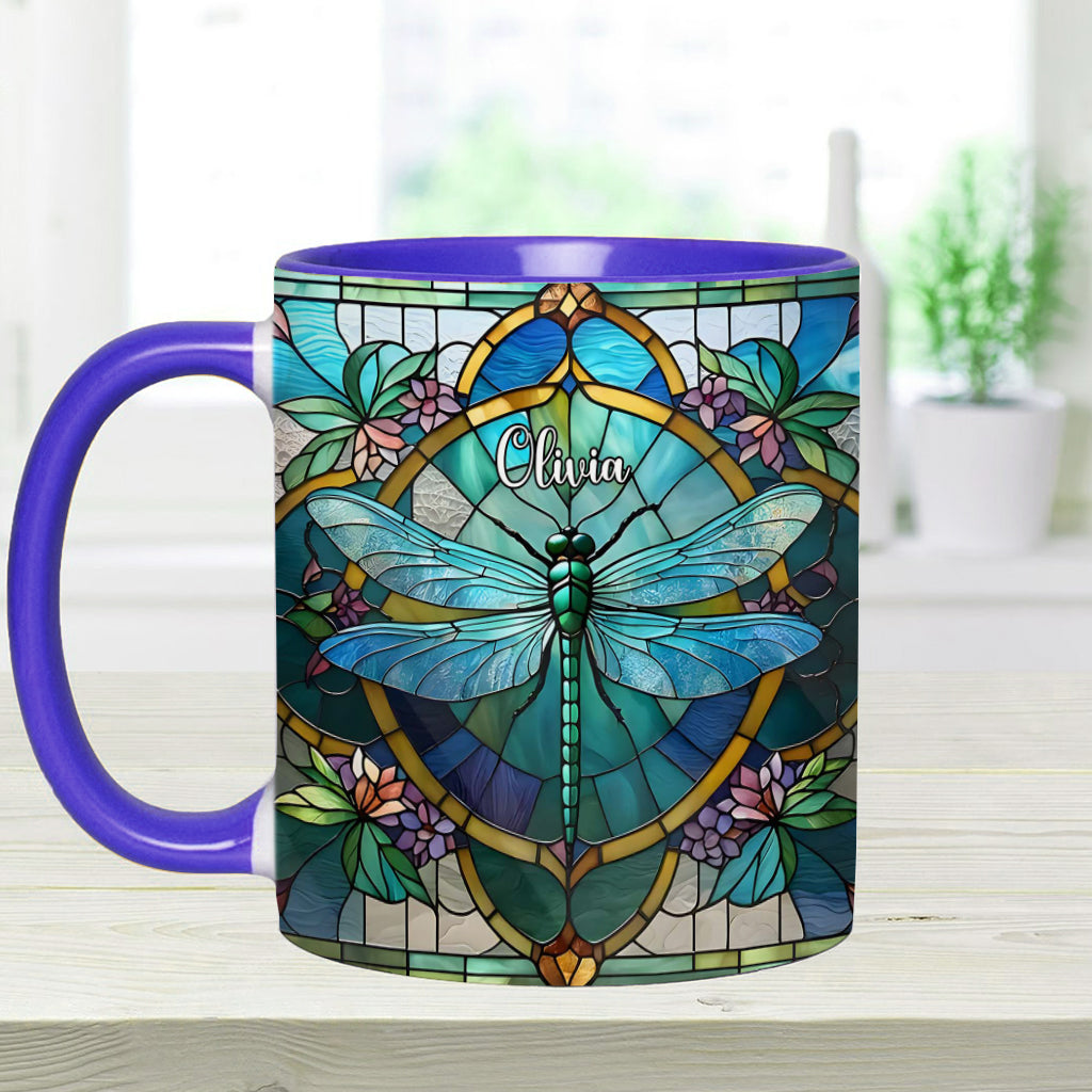 Wunderschöne Libelle – personalisierte Tasse mit Libellenmotiv