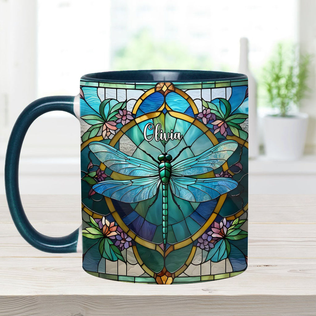 Wunderschöne Libelle – personalisierte Tasse mit Libellenmotiv