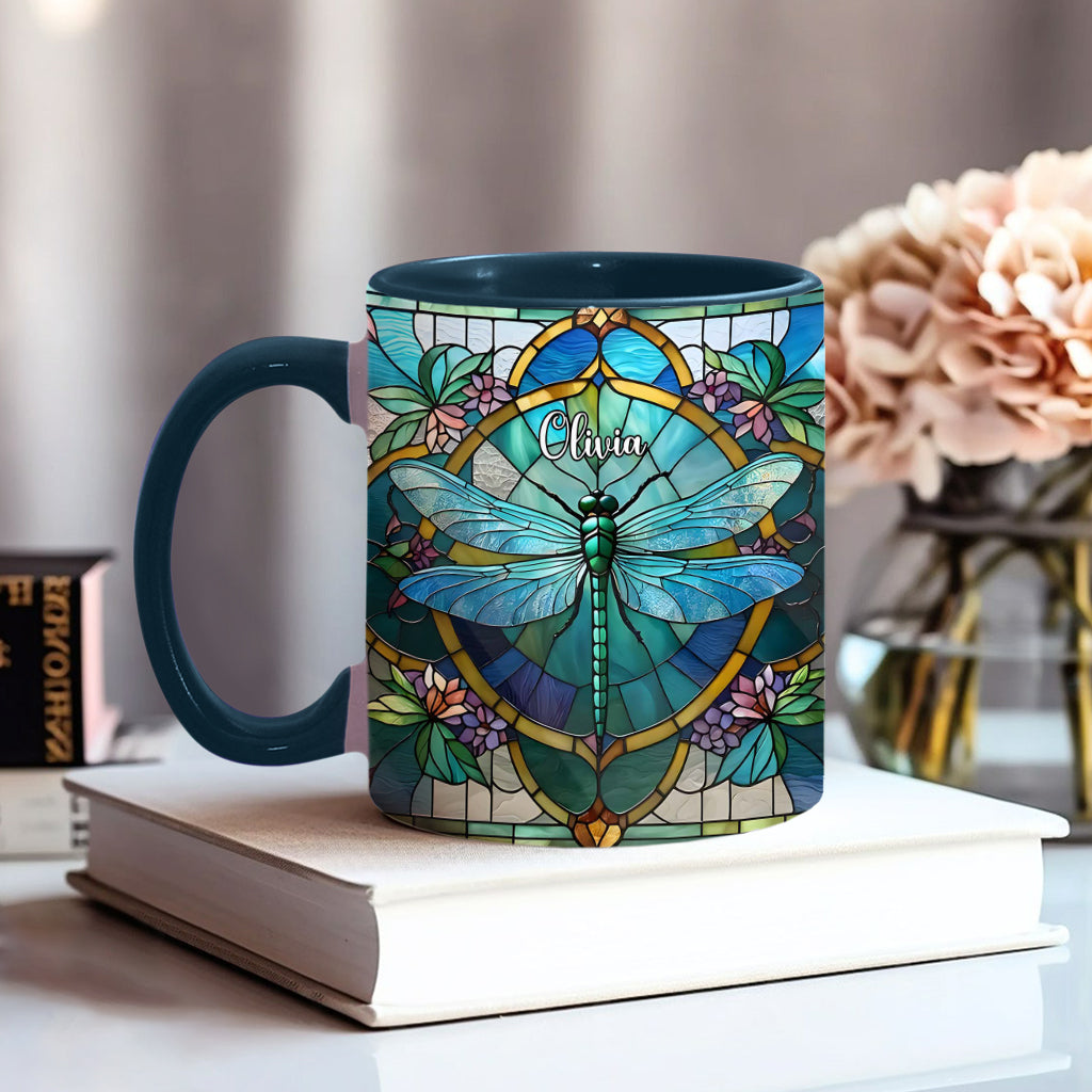 Wunderschöne Libelle – personalisierte Tasse mit Libellenmotiv
