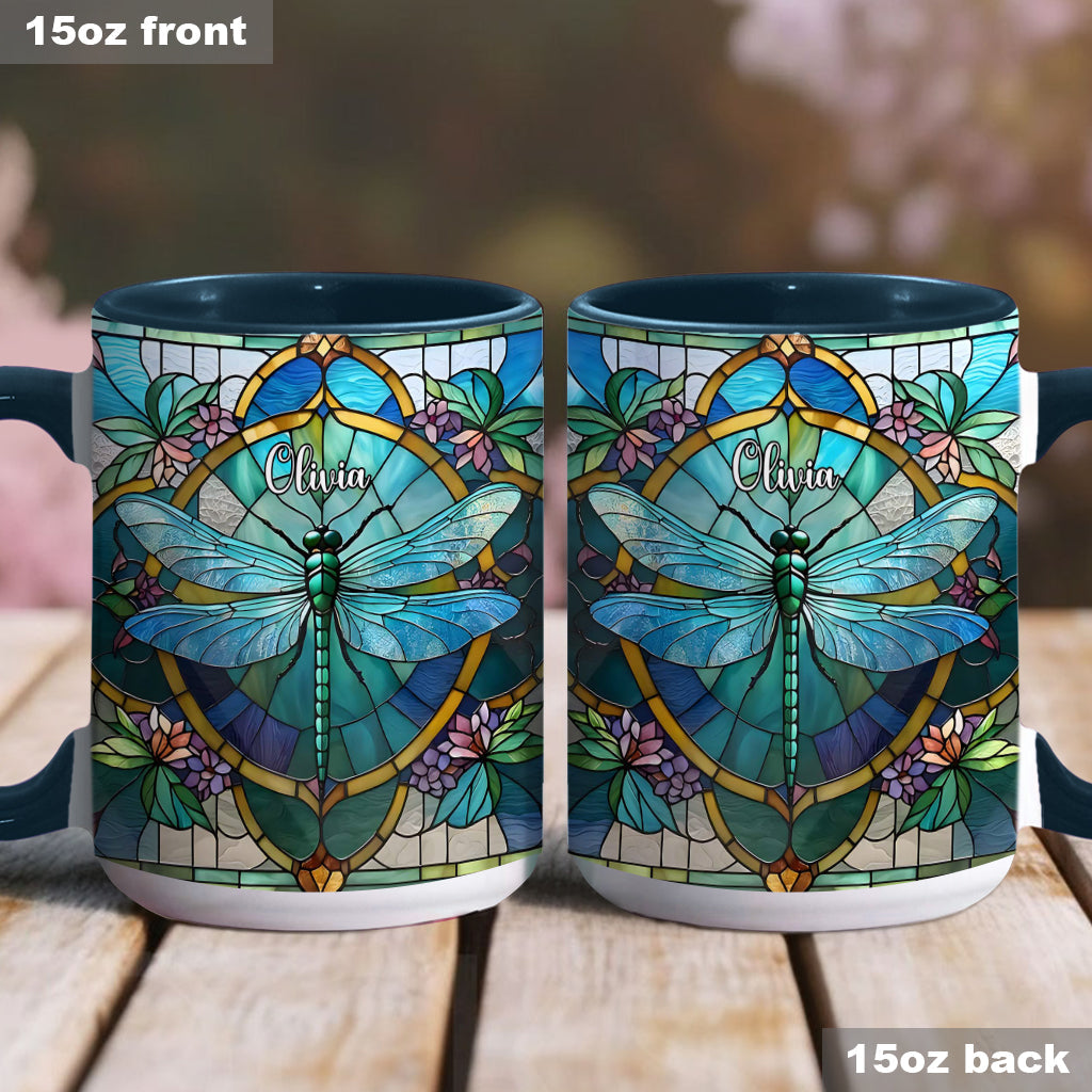 Wunderschöne Libelle – personalisierte Tasse mit Libellenmotiv