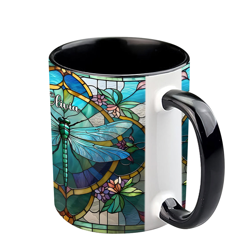 Wunderschöne Libelle – personalisierte Tasse mit Libellenmotiv