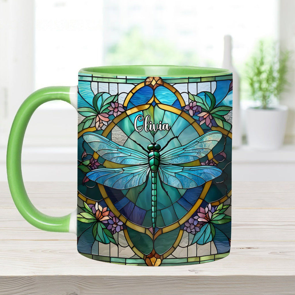 Wunderschöne Libelle – personalisierte Tasse mit Libellenmotiv