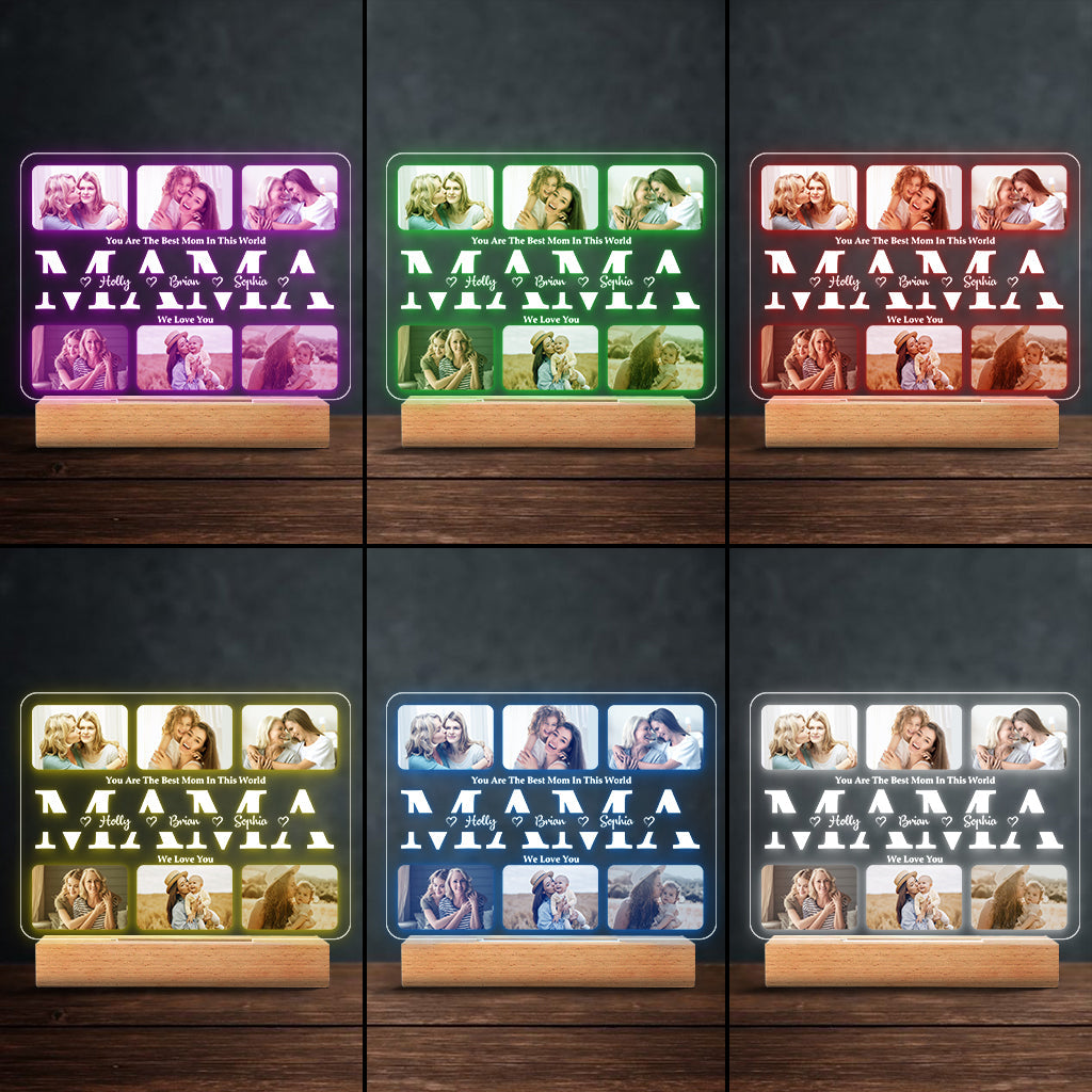 We Love You - Personalized Mother Shaped Plaque Light Base