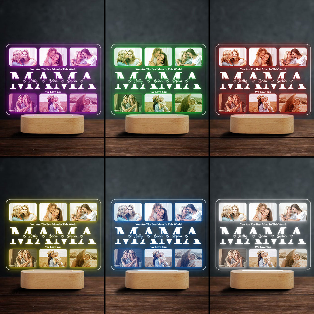 We Love You - Personalized Mother Shaped Plaque Light Base