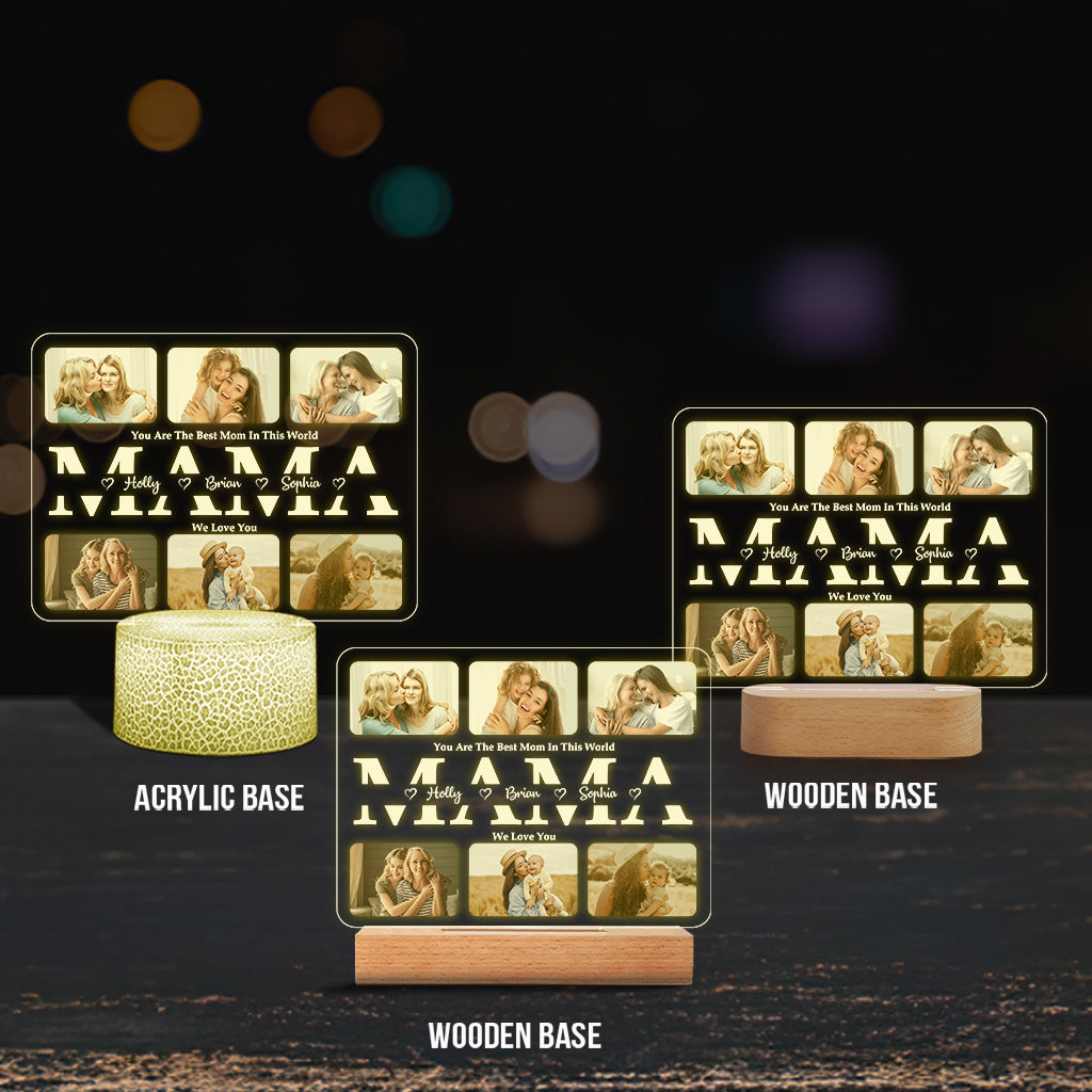 We Love You - Personalized Mother Shaped Plaque Light Base