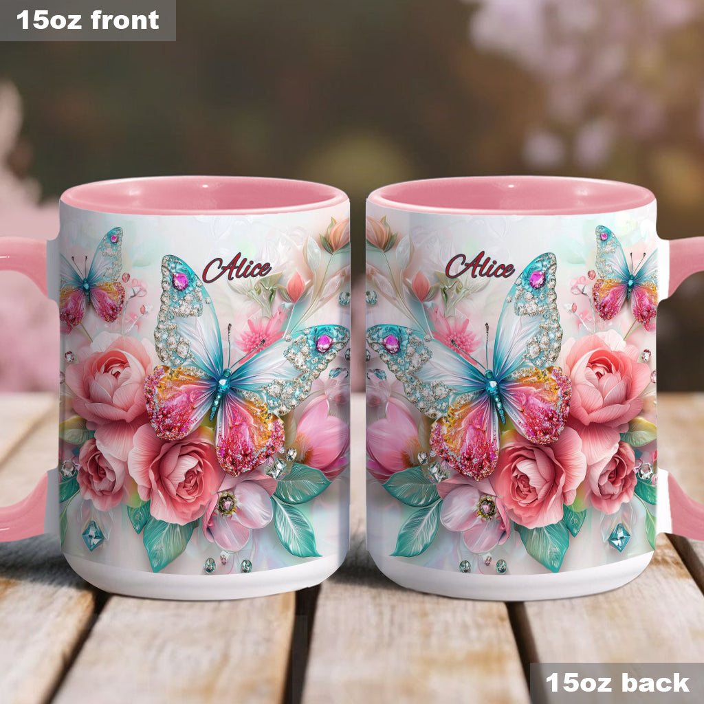 Schmetterlinge lieben – Personalisierte Tasse mit Schmetterlingsmotiv