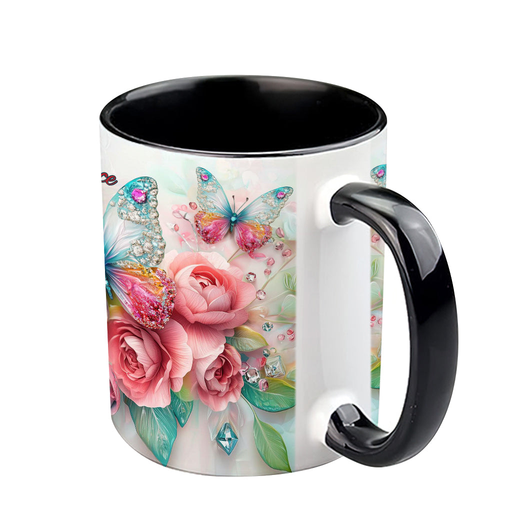 Schmetterlinge lieben – Personalisierte Tasse mit Schmetterlingsmotiv