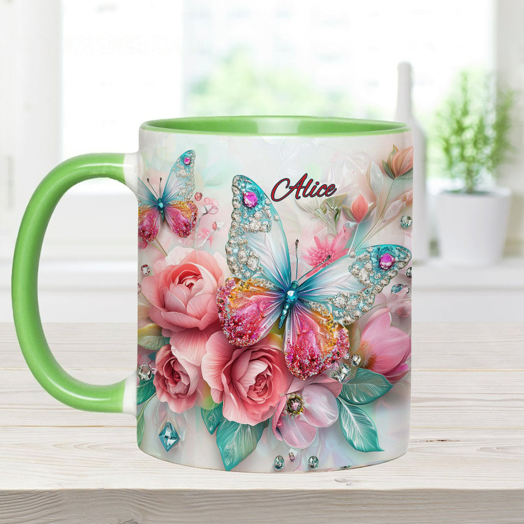 Schmetterlinge lieben – Personalisierte Tasse mit Schmetterlingsmotiv
