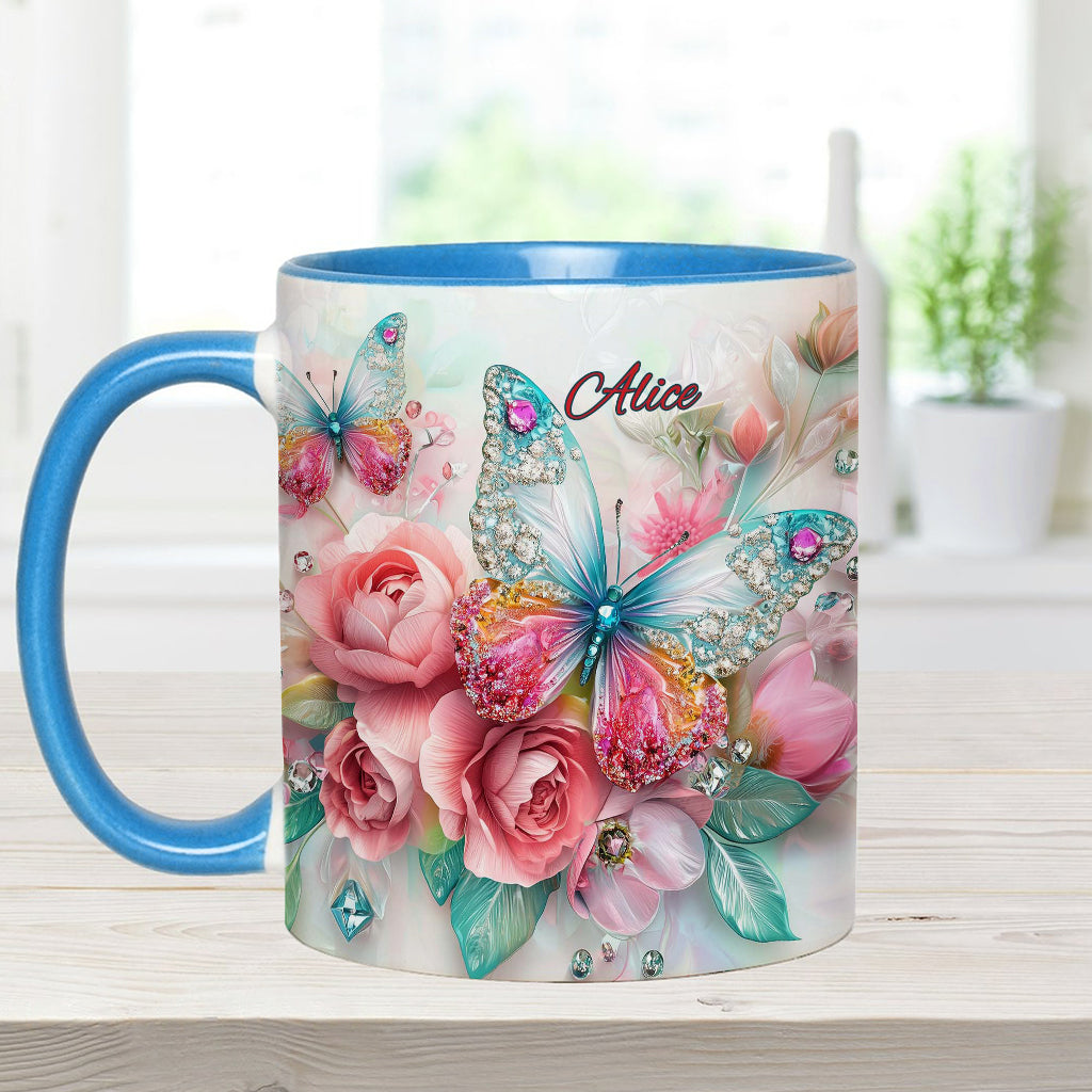 Schmetterlinge lieben – Personalisierte Tasse mit Schmetterlingsmotiv
