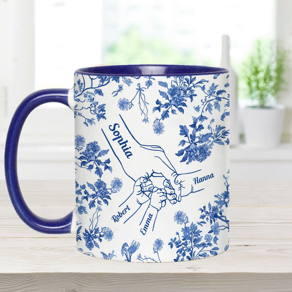 Mother's Hand Toile de Jouy - Personalized Mother Accent Mug