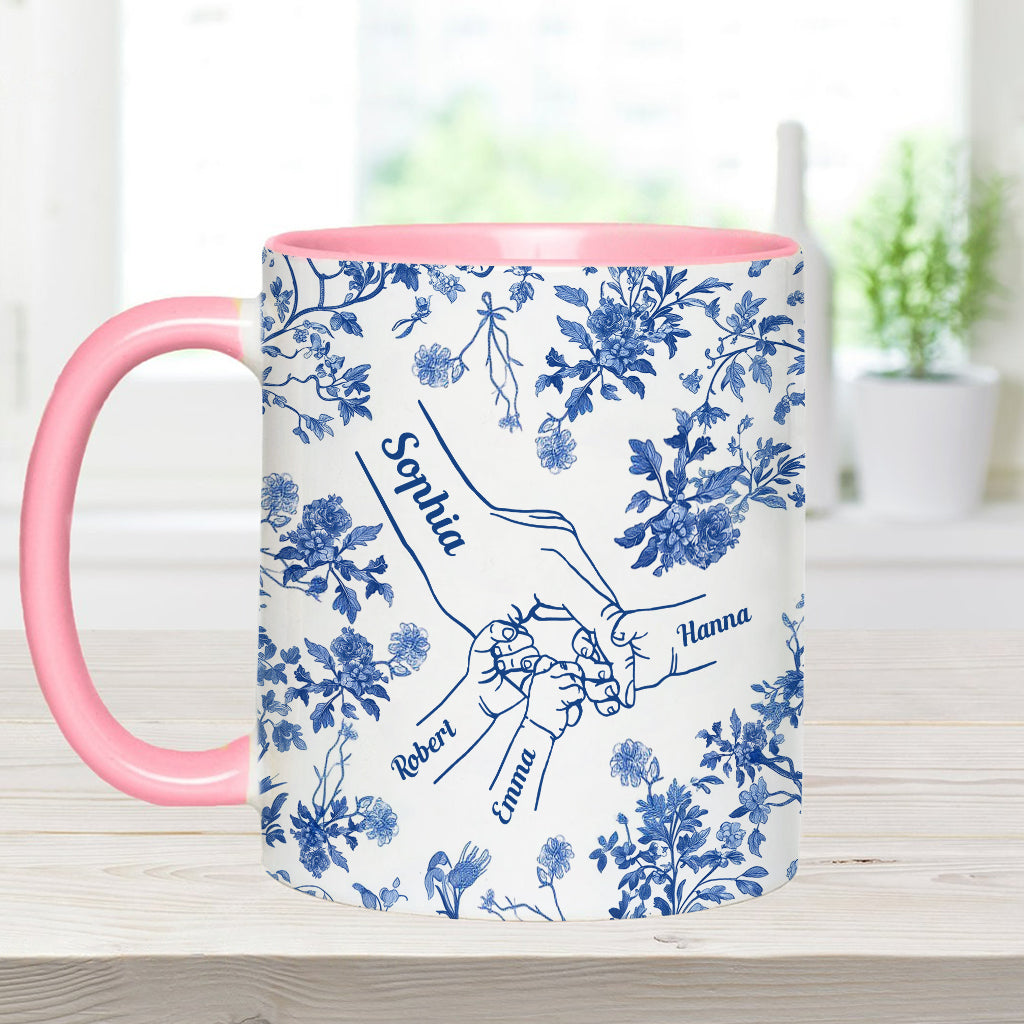 Mother's Hand Toile de Jouy - Personalized Mother Accent Mug