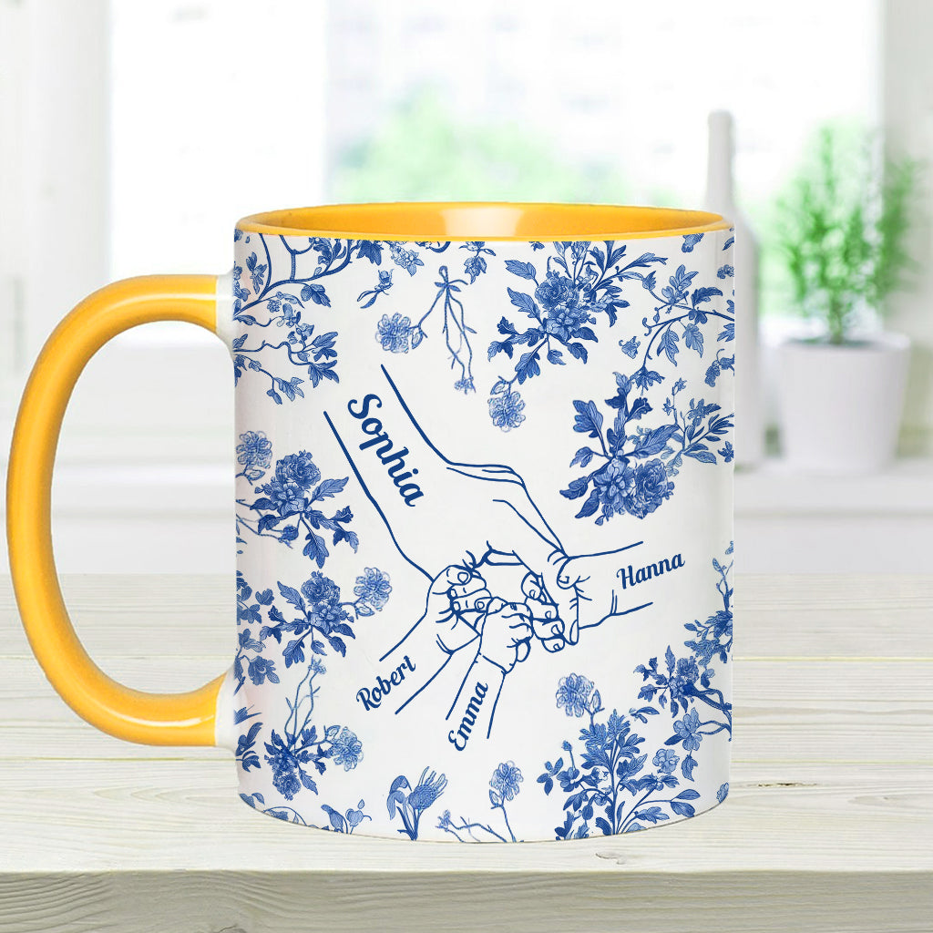 Mother's Hand Toile de Jouy - Personalized Mother Accent Mug