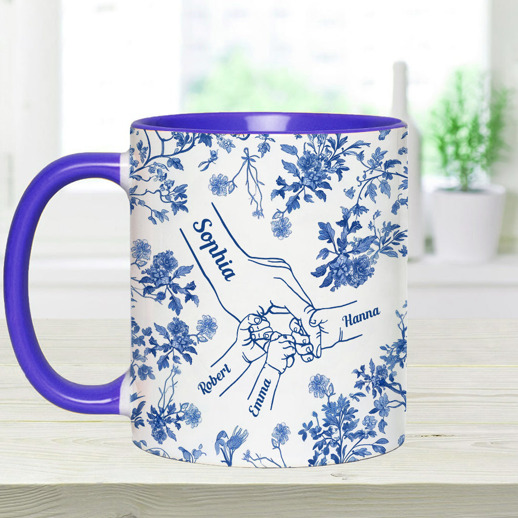 Mother's Hand Toile de Jouy - Personalized Mother Accent Mug