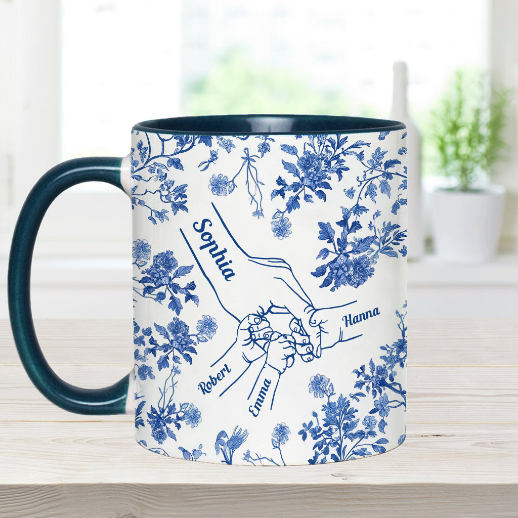 Mother's Hand Toile de Jouy - Personalized Mother Accent Mug