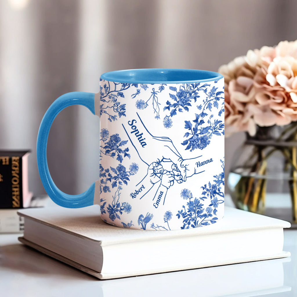 Mother's Hand Toile de Jouy - Personalized Mother Accent Mug