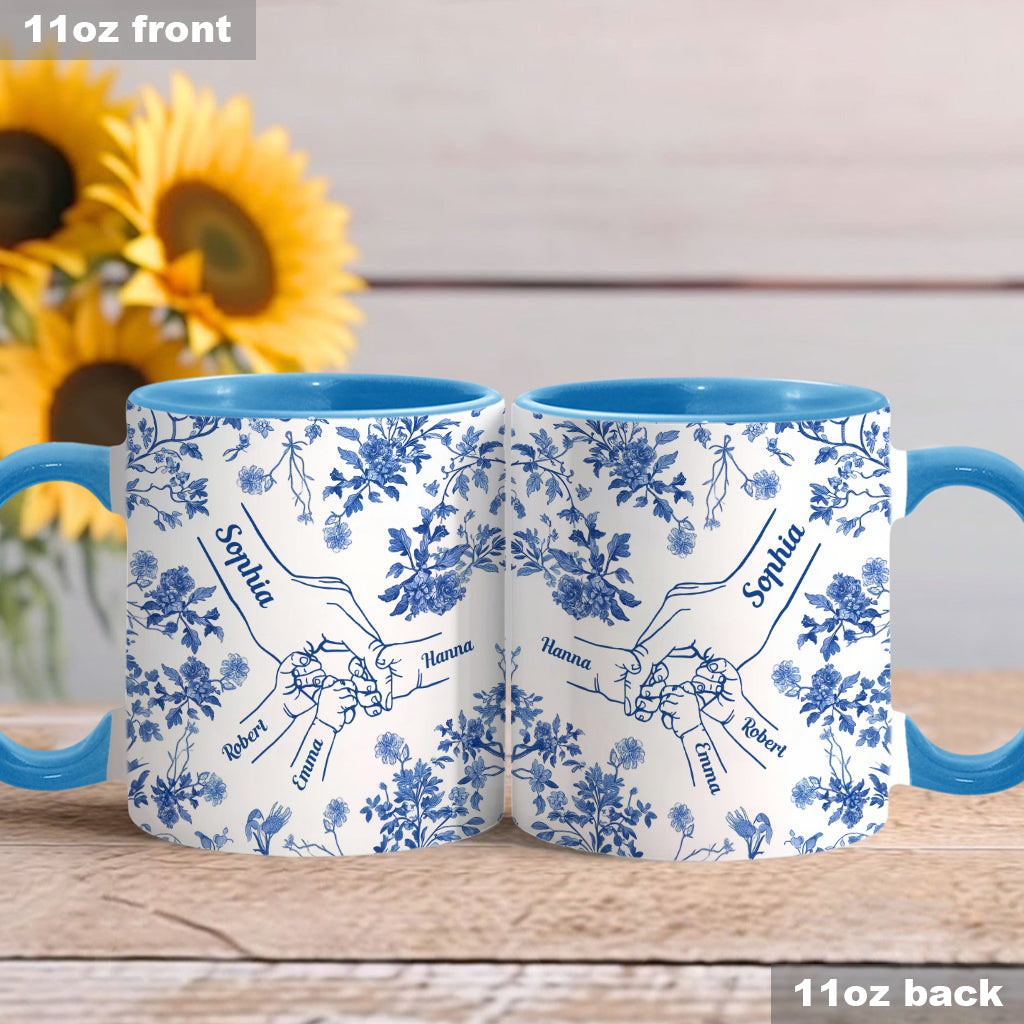Mother's Hand Toile de Jouy - Personalized Mother Accent Mug
