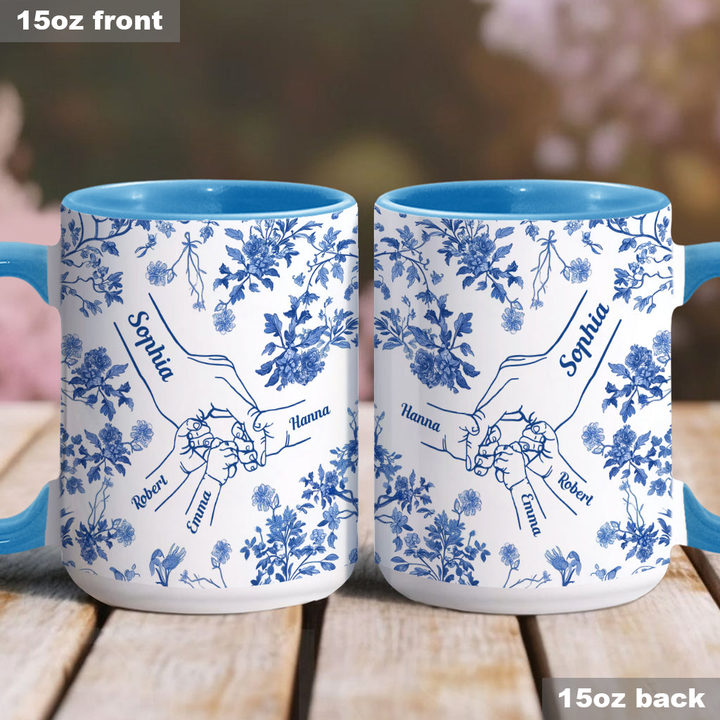 Mother's Hand Toile de Jouy - Personalized Mother Accent Mug