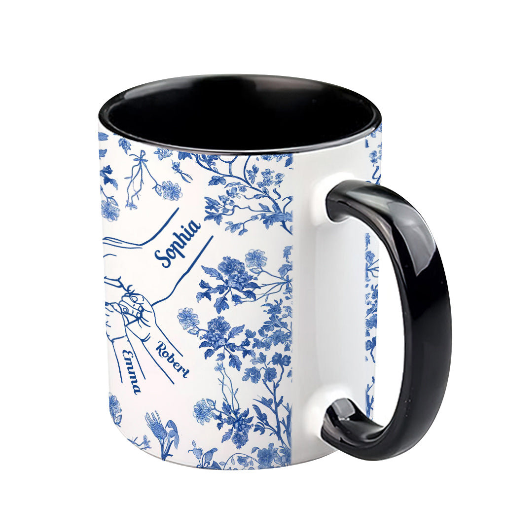 Mother's Hand Toile de Jouy - Personalized Mother Accent Mug