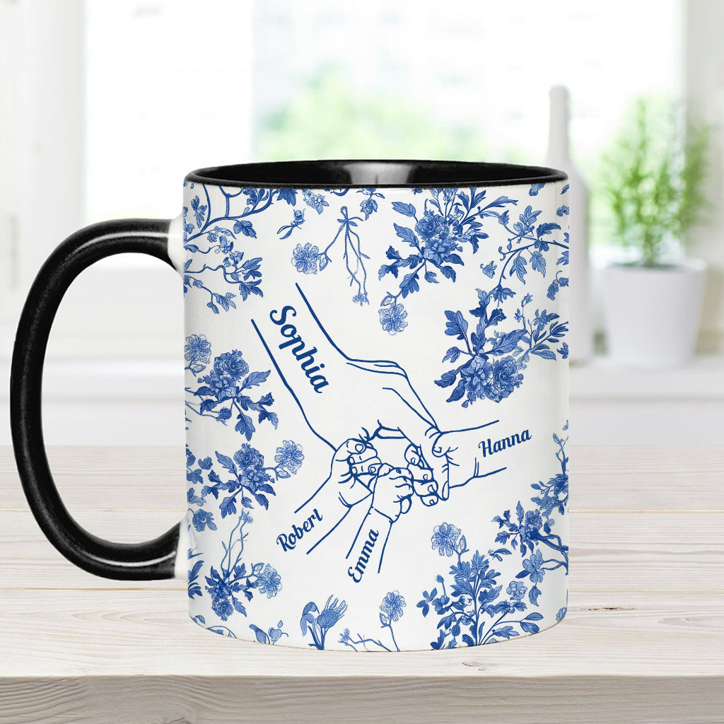 Mother's Hand Toile de Jouy - Personalized Mother Accent Mug